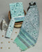 Pastel Green Hand Block Print Cotton Suit Set with Kota Doria Dupatta (3CKD77)