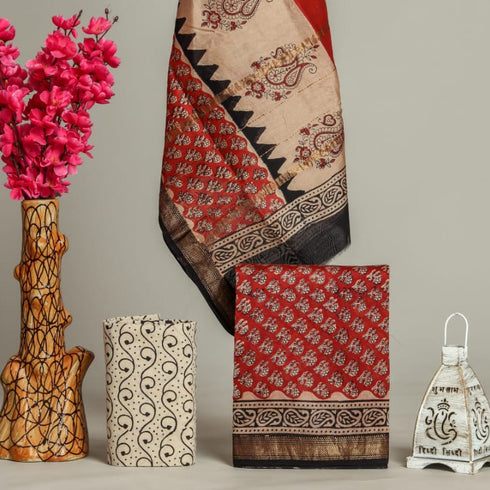 Buti Print Maheshwari Silk Suit Set (MSL34)