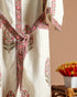 Elegant Buta Print Waffle Cotton Bathrobe (BROB03)