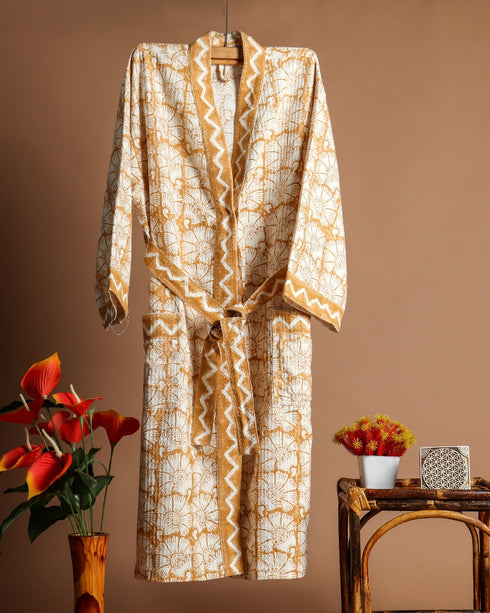 Exclusive Hand Block Print Cotton Bathrobe (BROB04)