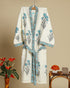 Blue Buta Hand Block Print Waffle Cotton Bathrobe (BROB13)