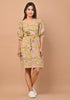 Pear Green Hand Block Print Cotton Dress (CRD07)