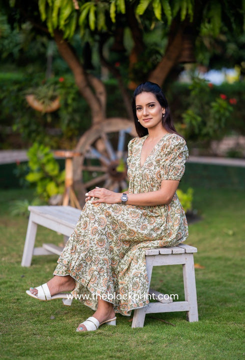 Raahat Hand Block Print Pure Cotton Dress (CRD20)