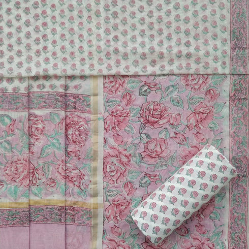 Designer Hand Block Print Chanderi Silk Suit Set (CHA02)