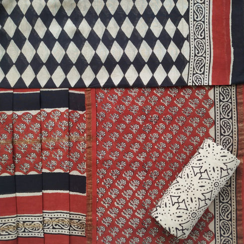 Bagru Print Chanderi Silk Suit Set (CHA28)