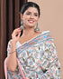 Floral Jaal Hand Block Print Chanderi Silk Saree (CHSAR24)
