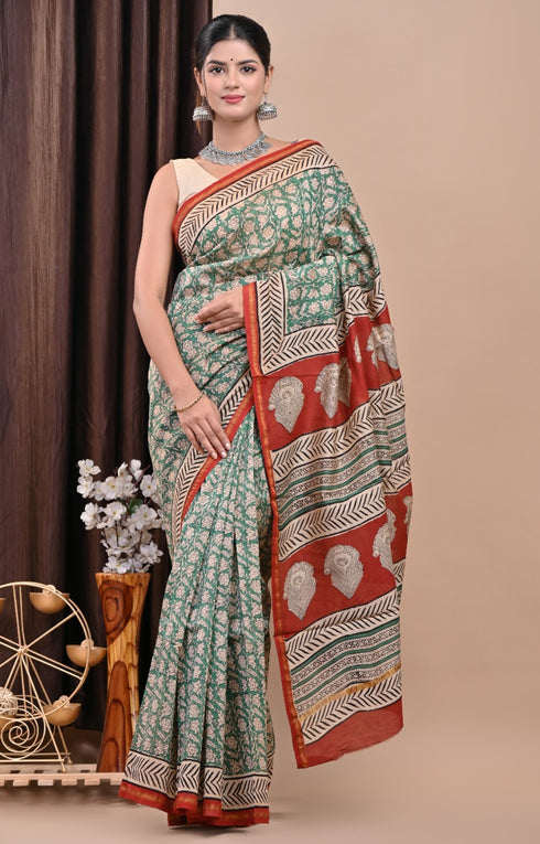 Bagru Print Chanderi Silk Saree (CHSAR26)