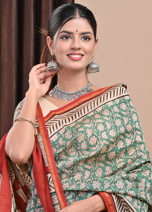 Bagru Print Chanderi Silk Saree (CHSAR26)