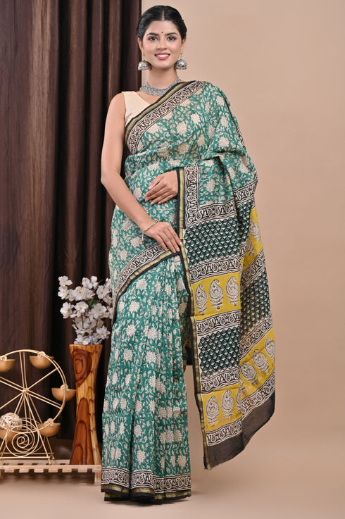 Designer Bagru Print Chanderi Silk Saree (CHSAR29)