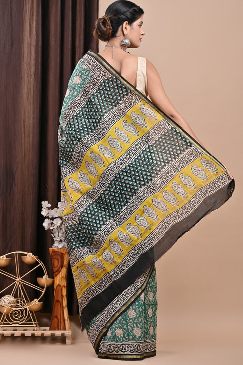 Designer Bagru Print Chanderi Silk Saree (CHSAR29)