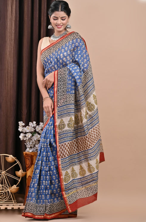 Buti Print Chanderi Silk Saree (CHSAR30)