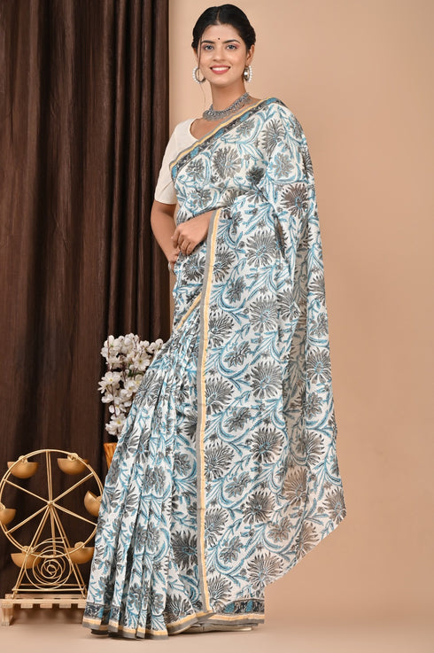 Designer Jaal Print Chanderi Silk Saree (CHSAR40)