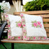 Pink Flower Buta Print Cotton Cushion Cover (CU07)