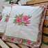 Pink Flower Buta Print Cotton Cushion Cover (CU07)