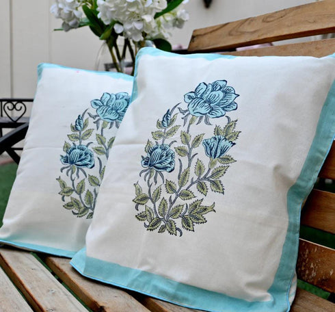 Buta Print Pure Cotton Cushion Covers (CU16)