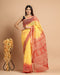 Mix of Yellow and Red Kota Doria Saree (KDS24)