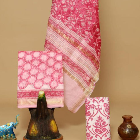 Exclusive Hand Block Print Maheshwari Silk Suit (MSL02)