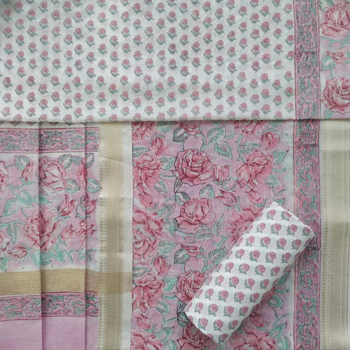 Designer Jaal Print Maheshwari Silk Suit Set (MSL08)