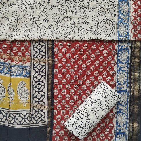 Bagru Print Maheshwari Silk Suit Set (MSL26)