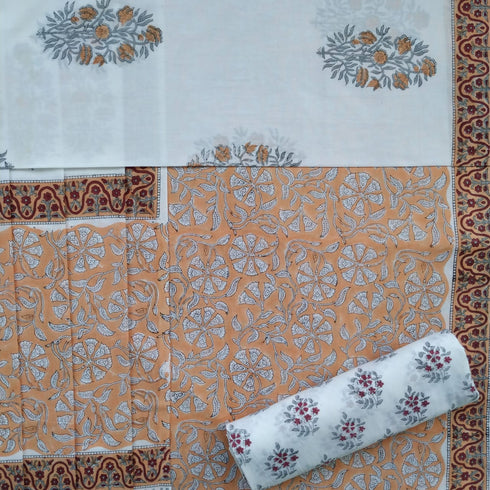 Jaal Print Cotton Suit Set with Mulmul Dupatta (PRMUL24)