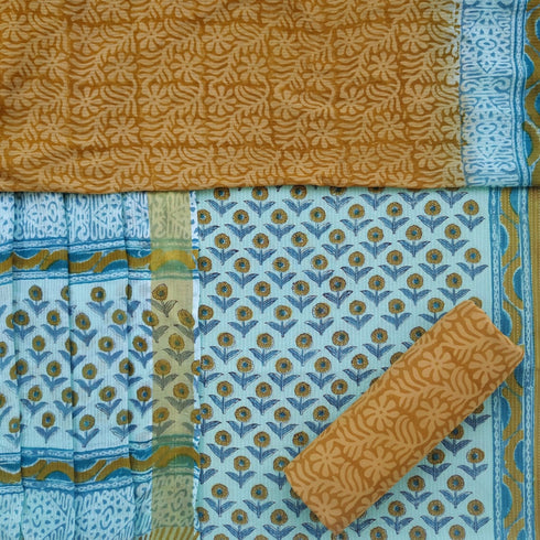 Buti Print Cottion Suit Set with Mulmul Dupatta (PRMUL44)