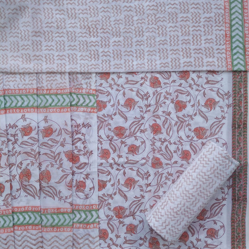 Jaal Print Cotton Suit Set with Mulmul Dupatta (PRMUL50)