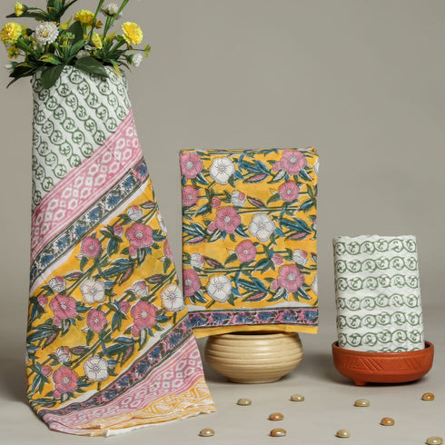 Jaal Print Cotton Suit Set with Mulmul Dupatta (PRMUL58)