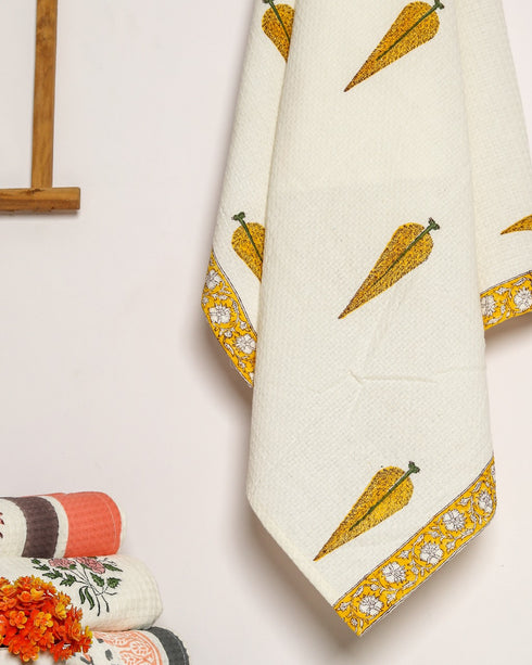 Buta Print Waffle Cotton Towel (TW12)