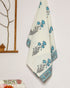 Blue Buta Print Waffle Cotton Towel (TWL19)